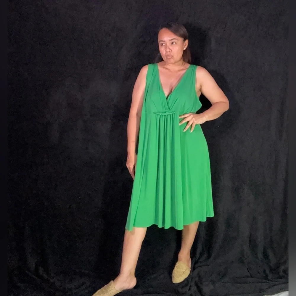 Aa Studio Emerald Green Midi Dress - Picture 1 of 8